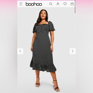 BOOHOO Polka dot dress pink